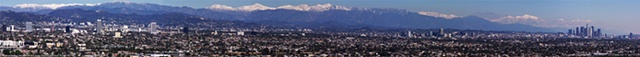 Los Angeles Panorama 2/27/11 after a heavy snow fall viewed from Hollywood to Big Bear in So. CA.  Mt 