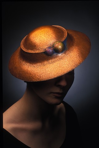 copper, hollow formed hat. Metals hat