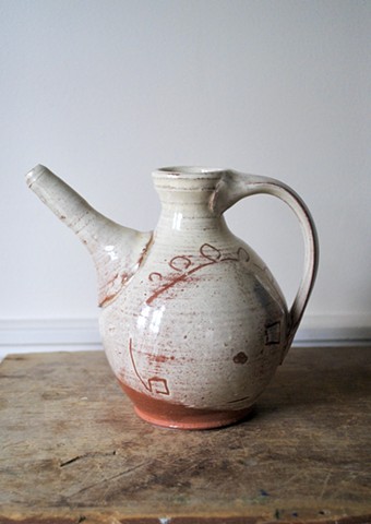 wine jug, slip, glazed earthenware, 2020