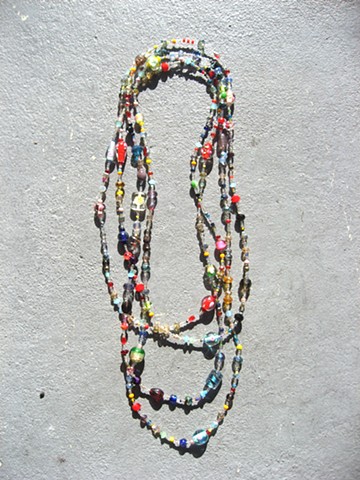 Floral themed multi-colored wrap necklace