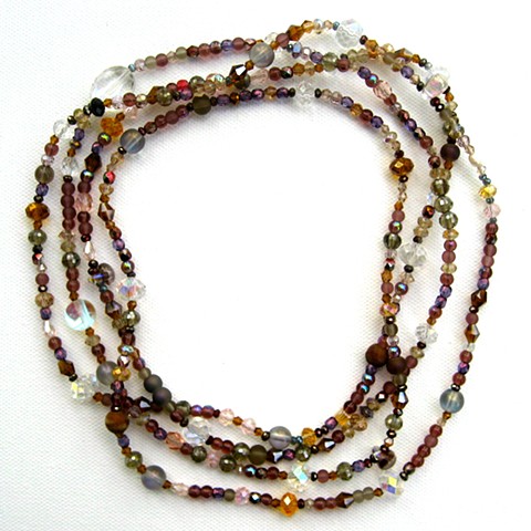 Earth tone hued wrap necklace