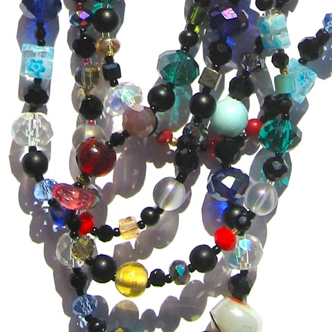 Detail, Multicolor & black wrap necklace