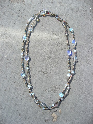 Blue Flash double wrap necklace
