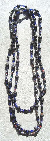 Black & blue themed Buddha beads