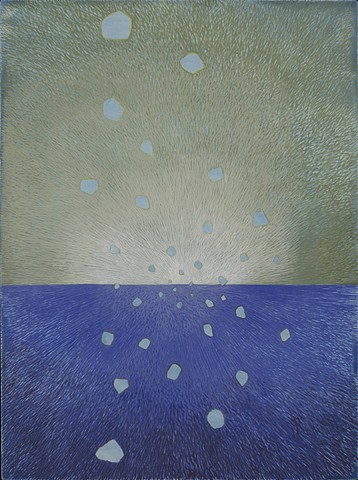 abstract egg tempera painting