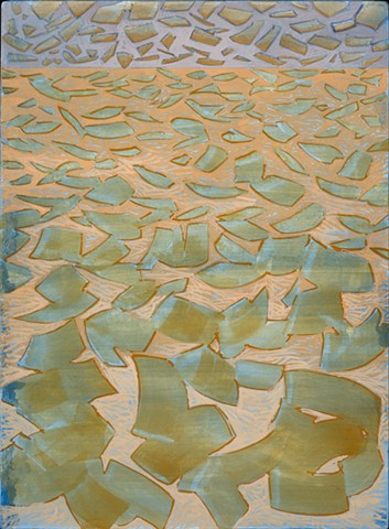 abstract egg tempera painting