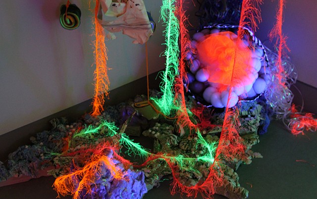 Garden, surreal, Tim Burton meets Liberaci, saccarine, candy coated