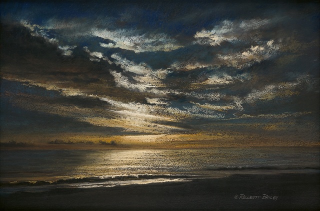 "Moonrise at Humarock Beach"
