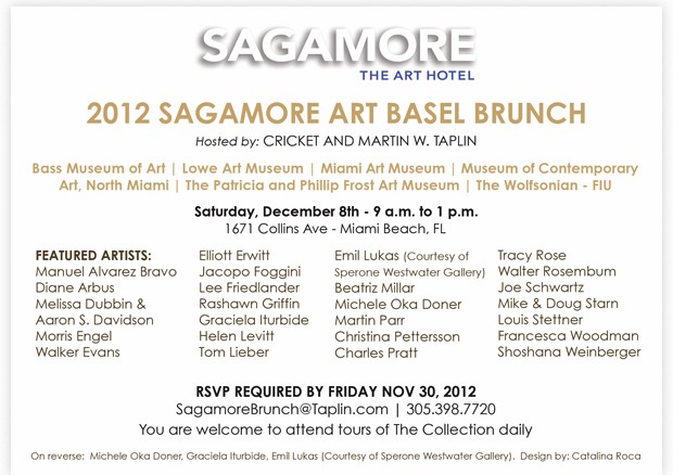 Art Basel Sagamore Hotel Invitation