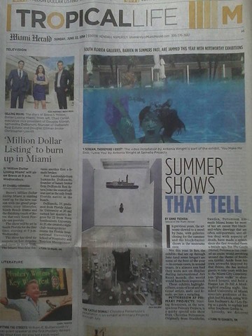Miami Herald Front Page Review
Image of "Even Last Things Last Forever"
From The Castle Dismal Solo Exhibition at Primary Projects