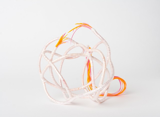 abstract plastic basket in pink and orange by Jose Santiago Perez