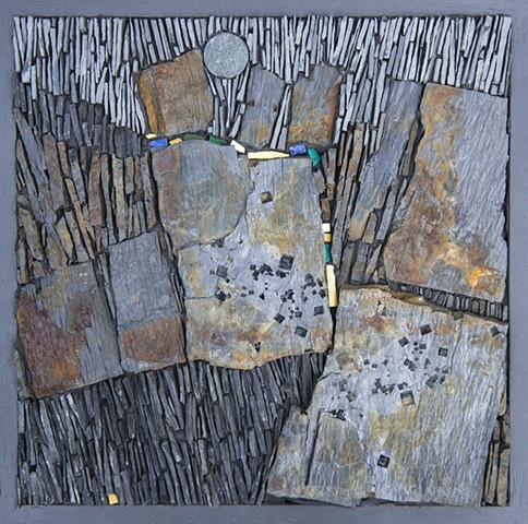SCOTTISH SLATE MOSAIC WITH AN ARCHAEOLOGICAL CONTEXT