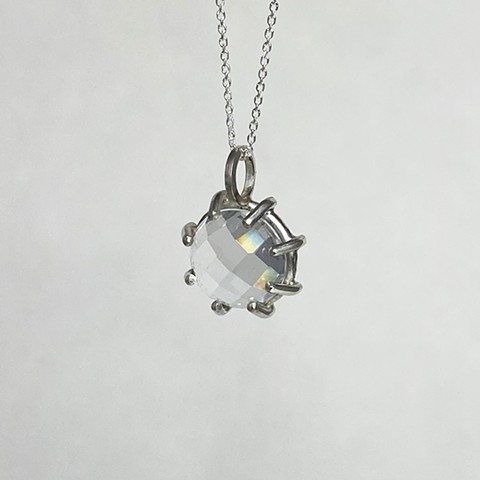 Rose Cut White Topaz Necklace