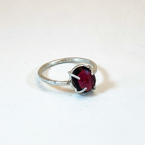Rose Cut Mozambique Garnet Ring
