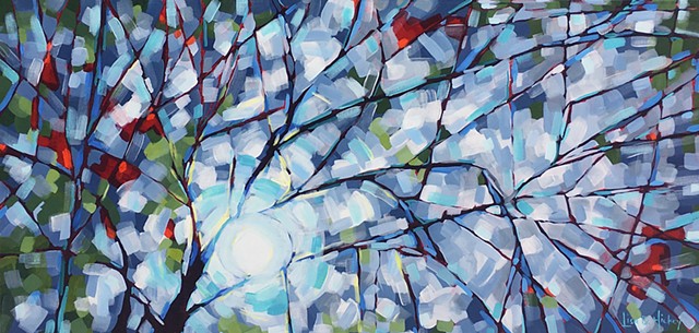 SOLD - Early Winter Blues, 40x20, acrylic on canvas