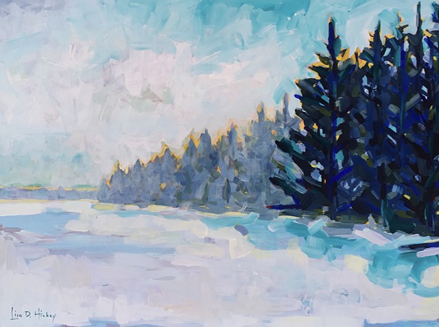 Walk Acoss the Frozen Lake, 48x36, acrylic on canvas
