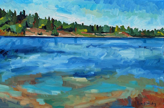 SOLD Franklin Island Shoreline, 30x20, oil on canvas