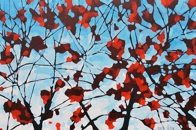SOLD Strong November Maple, 36x24, acrylic on canvas