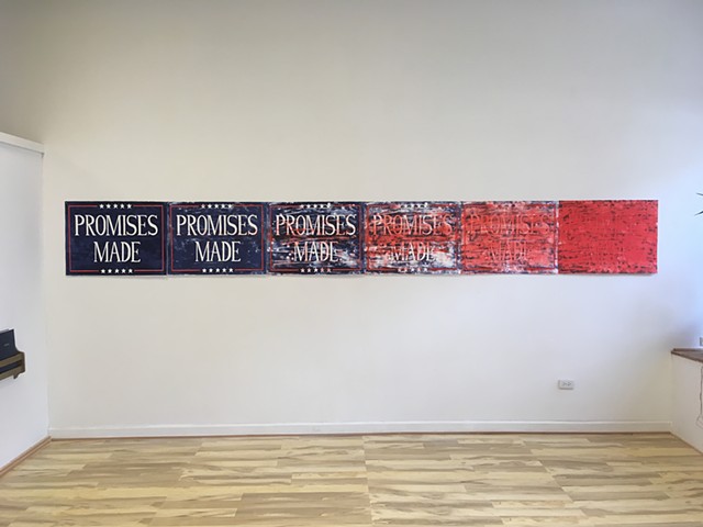 installation view of Promises made