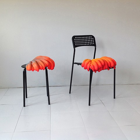 ikea chairs transformed into sculptures