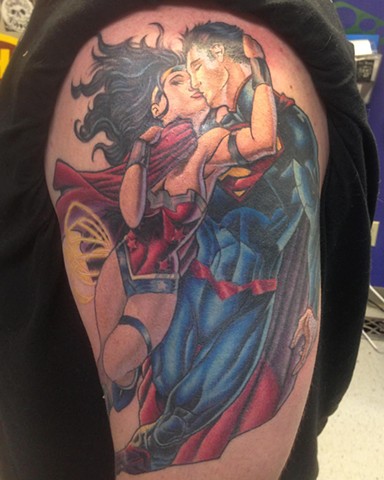 Ron Meyers - Superman/Wonder Woman Tattoo