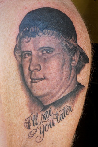 Ron Meyers - Memorial tattoo of a clients Son