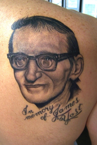 Ron Meyers - Memorial tattoo of James Yost