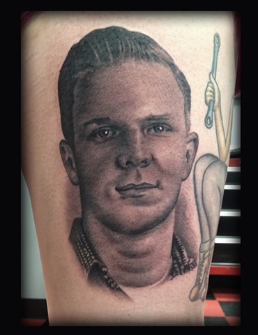 Ron Meyers Brett's Pap Portrait Tattoo