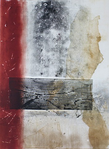 monotype red black brown white abstract