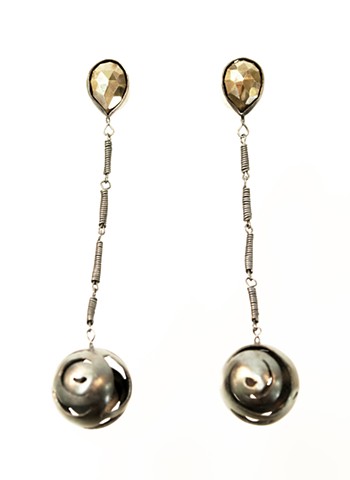 sterling silver, pyrite earrings neta ron 