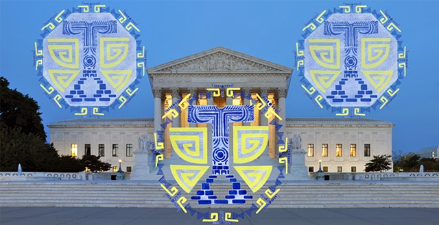 Justice over U.S. Supreme Court at Dusk