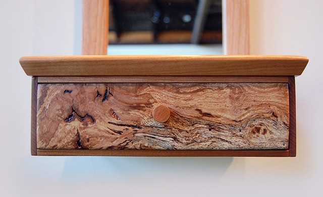 Detail of drawer for Top Hat Series
cherry burl