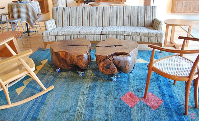 Lumpy the River Knot Coffee Table in two parts.