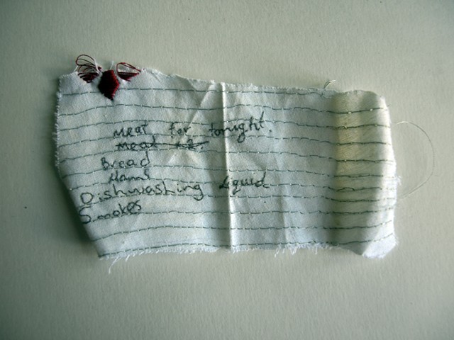 Hand Embroidered shopping list 