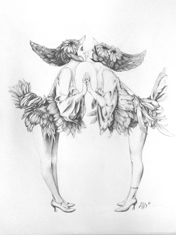 flapper girl woman bird dancers
