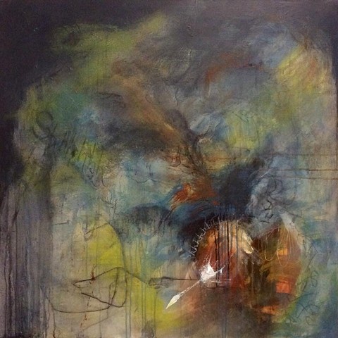 Acrylic painting, contemporary art, abstract, intuitive painting, Cindi zimmerman