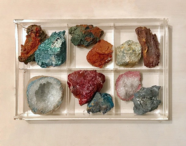 rock collection with geodes
