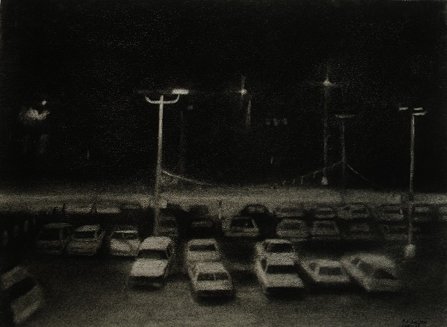 Charcoal drawing of nightscape