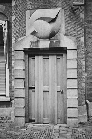 black and white, photo, medieval doorway, The netherlands