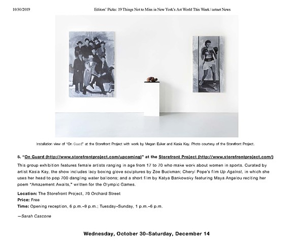 Octber 29, 2019 artnet news Editors’ Picks: 19 Things Not to Miss in New York’s Art World This Week