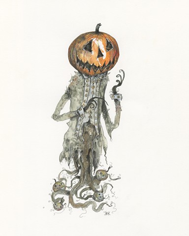 Halloween, pumpkin, cryptocurium, folklore, October, weird art, horror art