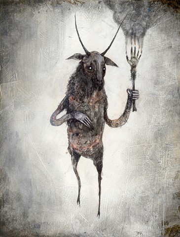 artwork depicting goat of mendes, horned god, demon, lucifer