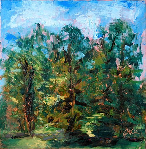 oil painting of landscape and trees