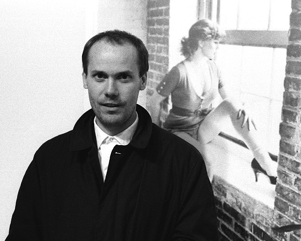 Richard Prince In Front Of Cindy Sherman's Work. 1984. 11in. x 14in. Silver Gelatin Print 
