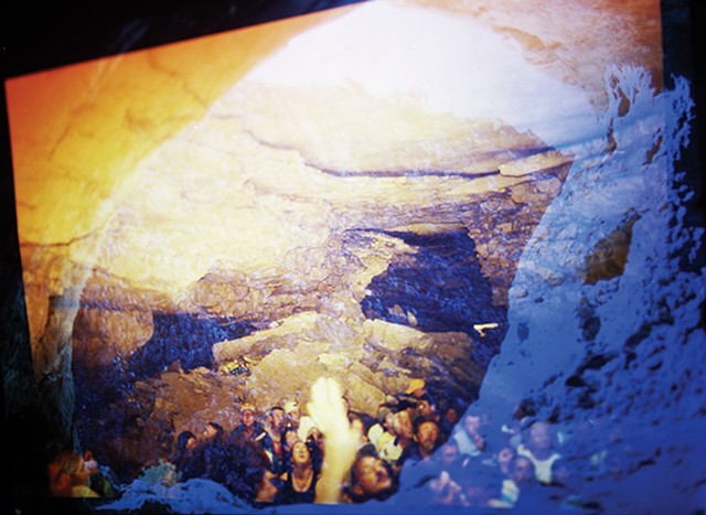 The Allegory Of The Cave At Mammoth Cave. Kentucky. 2005.  From: Projecting Windows. Mid-career retrospective. Chicago Cultural Center. 3.5ft x 5.5ft. Enduraclear transparency.