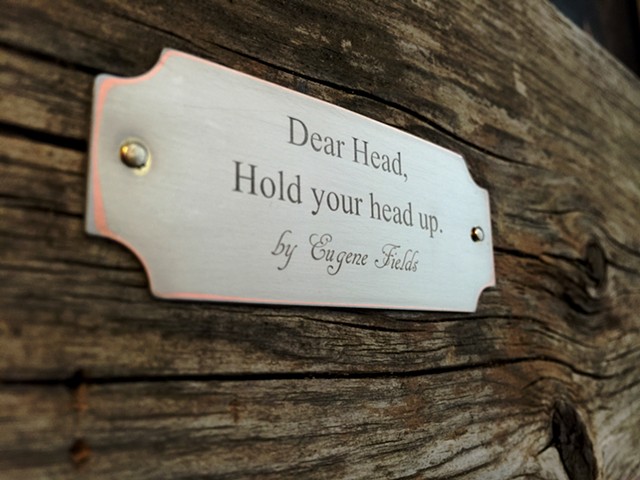 Dear Head, Hold your head up. (detail of frame)