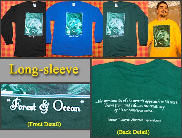 Long-sleeve art T-shirt "Forest & Ocean"