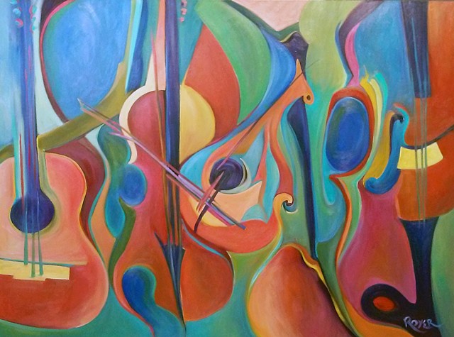 Lute, Guitar and Violins in Spring Palette