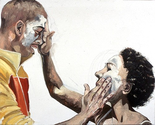 Michael Dixon self-portrait, racial identity, bi-racial art