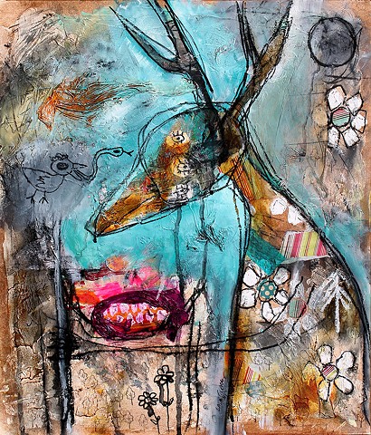 crude things outsider art, abstract deer painting, art brut